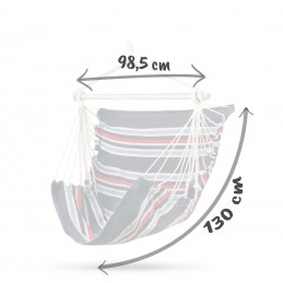 Krzesło wiszące brazylijskie niebiesko-czerwone Sofotel Rodos