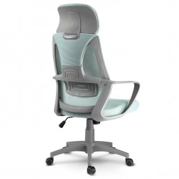 Fotel biurowy z mikrosiatką Praga - jasnoniebieski 