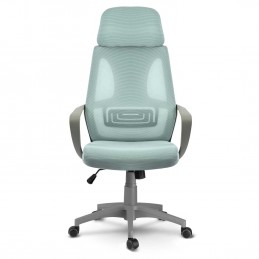 Fotel biurowy z mikrosiatką Praga - jasnoniebieski 