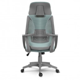 Fotel biurowy z mikrosiatką Praga - jasnoniebieski 