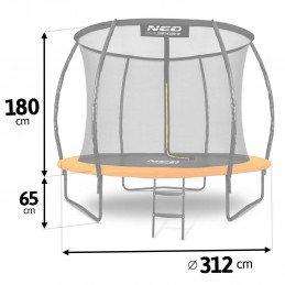 Trampolina ogrodowa profilowana 10ft/312cmz siatką wewnętrzną Neo-Sport