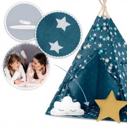 Namiot tipi dla dzieci ze światełkami Nukido - niebieski