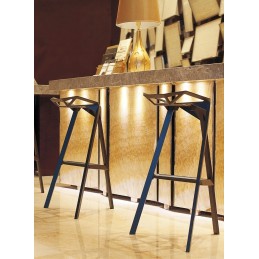 Krzesło barowe SPLIT PREMIUM czarne - aluminium