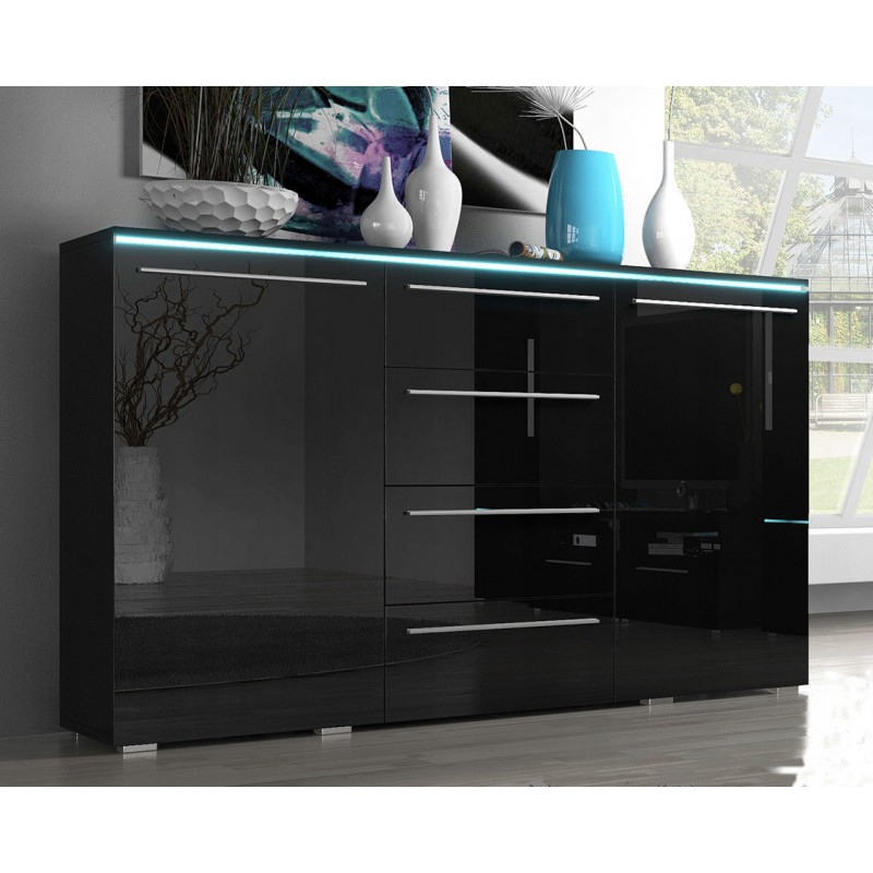 Komoda AMBER czarny połysk