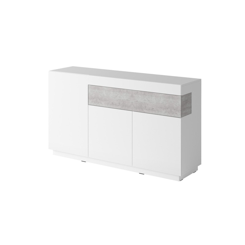 Komoda 3D1SZ SE43 SILKE biały / biały połysk - colorado beton