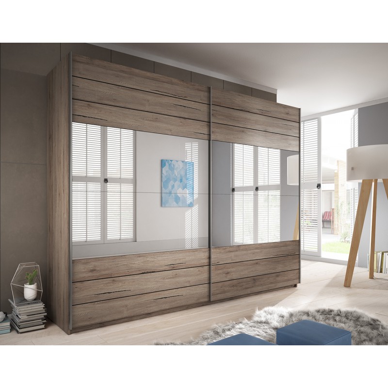 Szafa przesuwna z lustrem GALAXY GX59 270 san remo ciemny