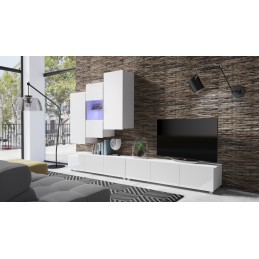 Meblościanka CALABRIA 11 biały / biały połysk