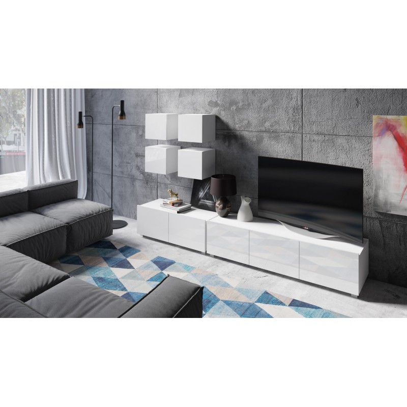 Meblościanka CALABRIA 12 biały / biały połysk