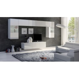 Meblościanka CALABRIA 2 biały / biały połysk