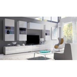 Meblościanka CALABRIA 5 biały / biały połysk