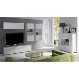 Meblościanka CALABRIA 6 biały / biały połysk