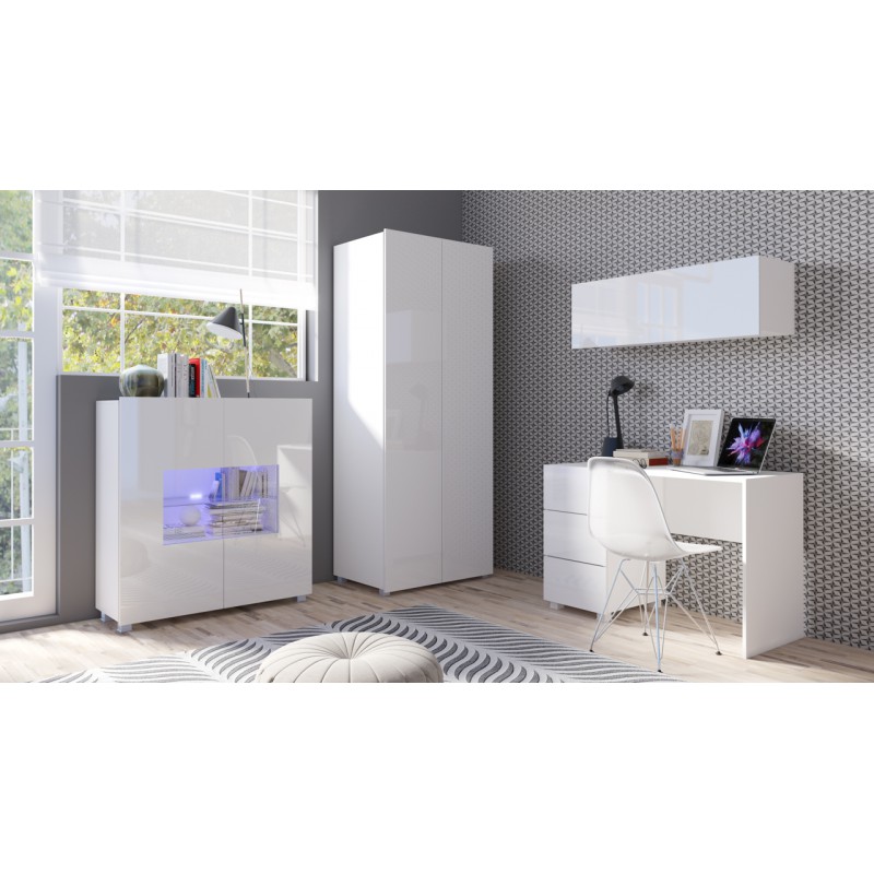 Meblościanka CALABRIA 8 biały / biały połysk