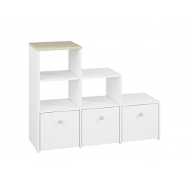 Regał CESAR CS12 122 biały / buk fjord