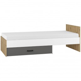 Łóżko 90x200 FIJI FJ09 dąb artisan / biały / antracyt