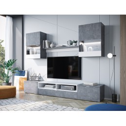 Nowoczesna meblościanka ALANI XL beton / biały