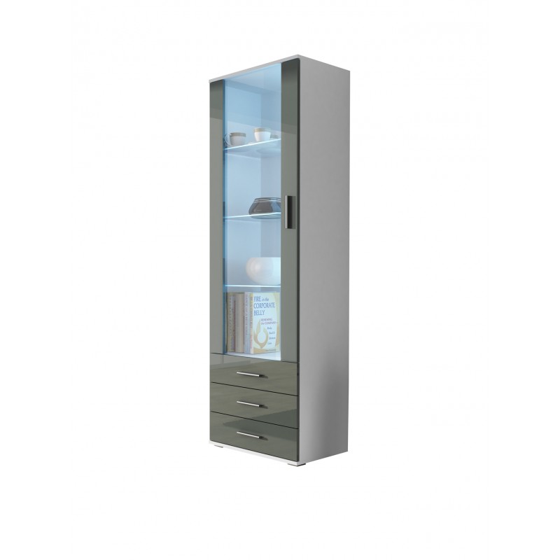 Witryna wysoka SOHO SH1F biały / szary połysk