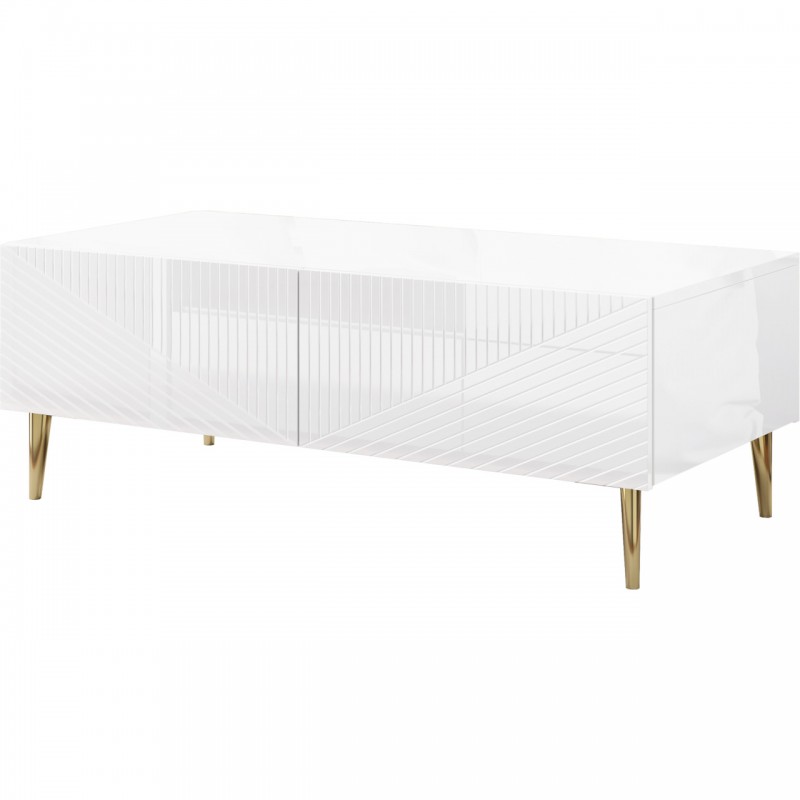 Ława GLAM biały / biały połysk