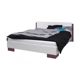 Łóżko 160 LUX biały / fioletowy połysk