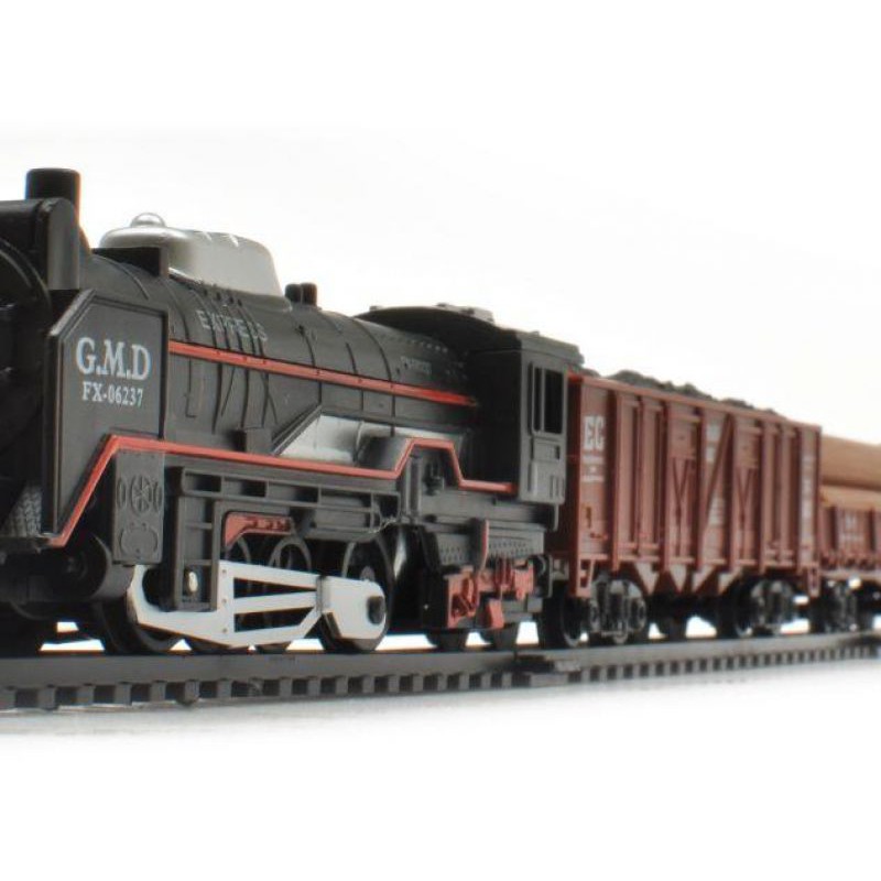 Kolejka rail king Parowóz + 3 Wagony