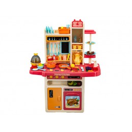 Multifunkcyjna Różowa Kuchnia Z Piekarnikiem, Lodówką I Płytą Gazową