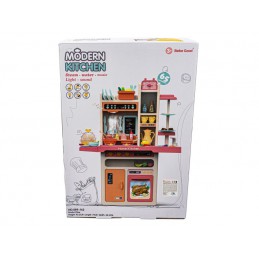 Multifunkcyjna Różowa Kuchnia Z Piekarnikiem, Lodówką I Płytą Gazową