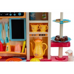 Multifunkcyjna Różowa Kuchnia Z Piekarnikiem, Lodówką I Płytą Gazową