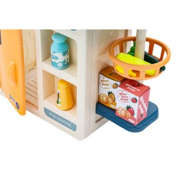 Multifunkcyjna Kuchnia Z Lodówką I Płytą Gazową, Szara