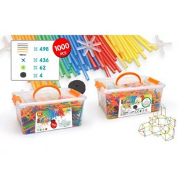 Słomki Konstrukcyjne, Klocki, Patyczki ok. 1000 Sztuk Kuferek