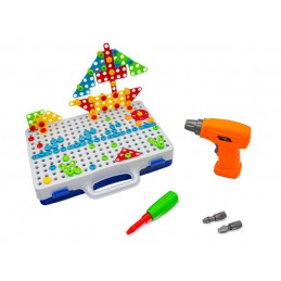 Kreatywna Mozaika, Układanka, Klocki, Wkrętarka Śrubki W Walizce 237 El