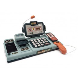 Edukacyjna sklepowa kasa fiskalna - mikrofon, waga, koszyk, akcesoria
