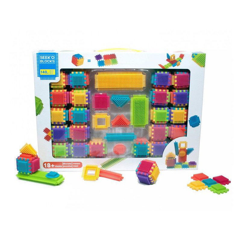 Klocki Konstrukcyjne, Wafle, Jeżyki, Grzebyki 140 elementów