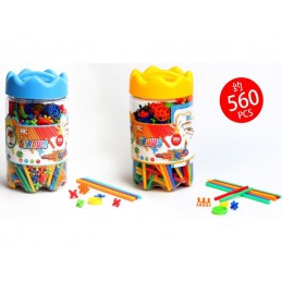 Słomki Konstrukcyjne, Klocki Edukacyjne, Patyczki 560el 3D Nowa Wersja 