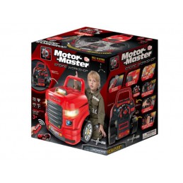 Zestaw Mechanika, Samochód Auto Silnik Do Rozkręcania, Warsztat 61 Elementów, Ciężarówka, Czerwony Truck