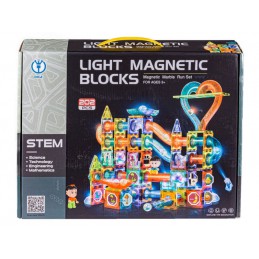 Świecące Klocki Magnetyczne, Tor Kulkowy Dla Kulek 202 Elementy Kulodrom