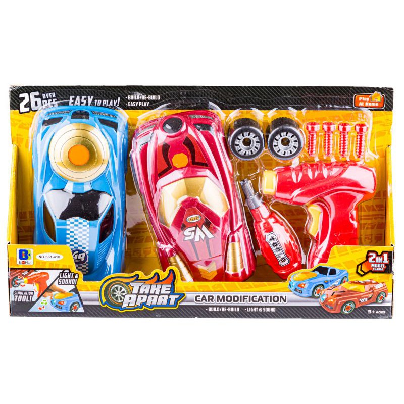 Samochód sportowy do rozkręcania i skręcania Wkrętarka 26el. 