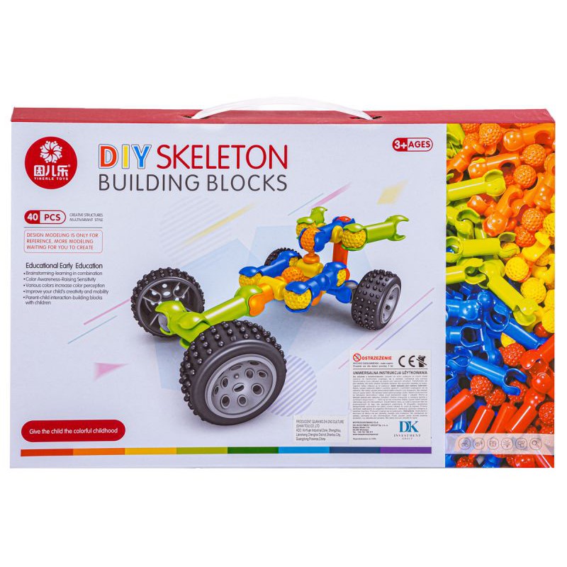 Kolorowe Klocki Konstrukcyjne Szkielet 40 Elementów