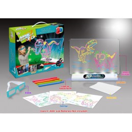 Magiczna, Podświetlana Tablica Do Malowania + Okulary 3D DINOZAURY