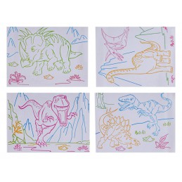 Magiczna, Podświetlana Tablica Do Malowania + Okulary 3D DINOZAURY