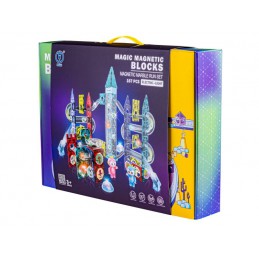 Świecące Klocki Magnetyczne, Tor Kulkowy Dla Kulek 167 Elementów Kulodrom