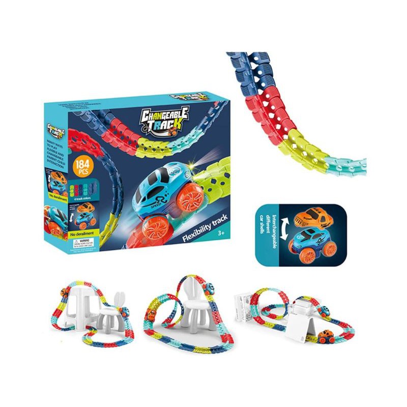 Elastyczny Tor Samochodowy, Wyścigowy 184 Elementy