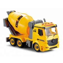 Ciężarówka 3w1, Samochód Ciężarowy Do Rozkręcania, Betoniarka, Koparka, Dźwig Z Hakiem