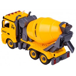 Ciężarówka 3w1, Samochód Ciężarowy Do Rozkręcania, Betoniarka, Koparka, Dźwig Z Hakiem