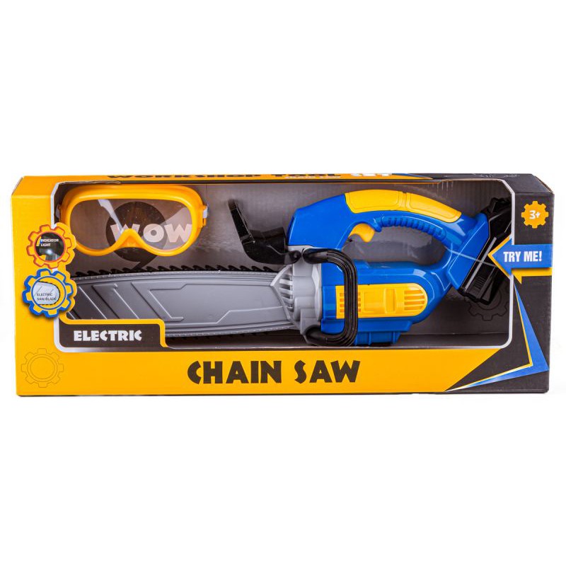 Zabawkowa Piła Łańcuchowa, Motorowa Dla Małego Drwala + Okulary