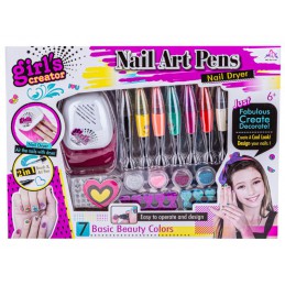 Zestaw do stylizacji paznokci, Manicure, Lakiery, Suszarka + Akcesoria