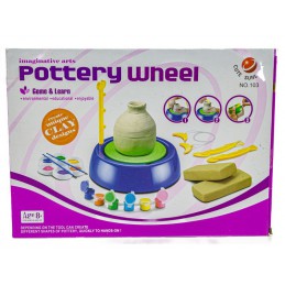 Koło Garncarskie - Mały Artysta - farbki, masa, koło, narzędzia