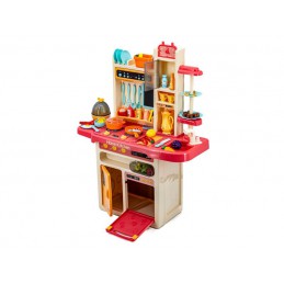 Multifunkcyjna Różowa Kuchnia Z Piekarnikiem, Lodówką I Płytą Gazową