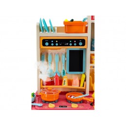 Multifunkcyjna Różowa Kuchnia Z Piekarnikiem, Lodówką I Płytą Gazową