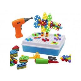 Kreatywna Mozaika, Układanka, Klocki, Wkrętarka Śrubki 261 EL Zestaw Konstrukcyjny 