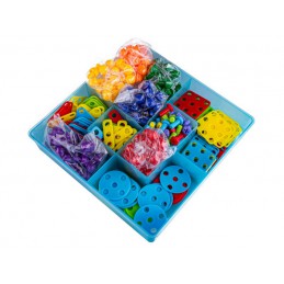 Kreatywna Mozaika, Układanka, Klocki 2w1, Wkrętak Śrubki Guziki 420 el.