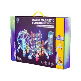 Świecące Klocki Magnetyczne, Tor Kulkowy Dla Kulek 129 Elementów Kulodrom